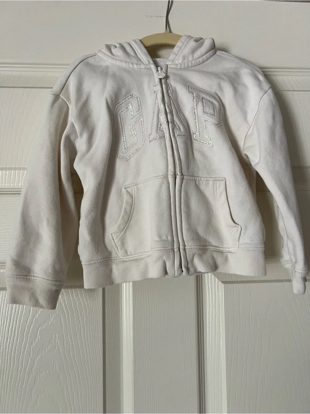 GAP Cream Girls Hooded Zip Sweatshirt